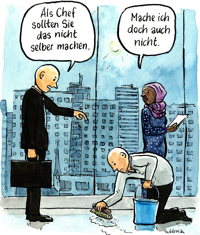 Cartoon: Als Chef sollten Sie das nicht selber machen.