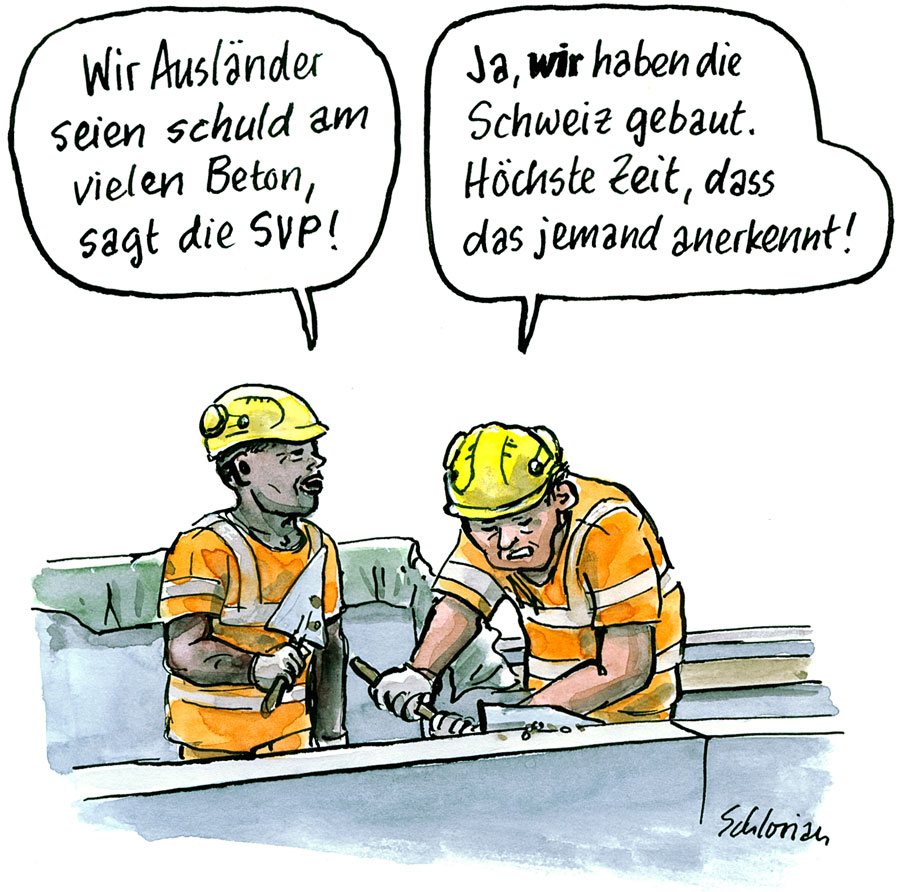 Cartoon Schuld am vielen Beton