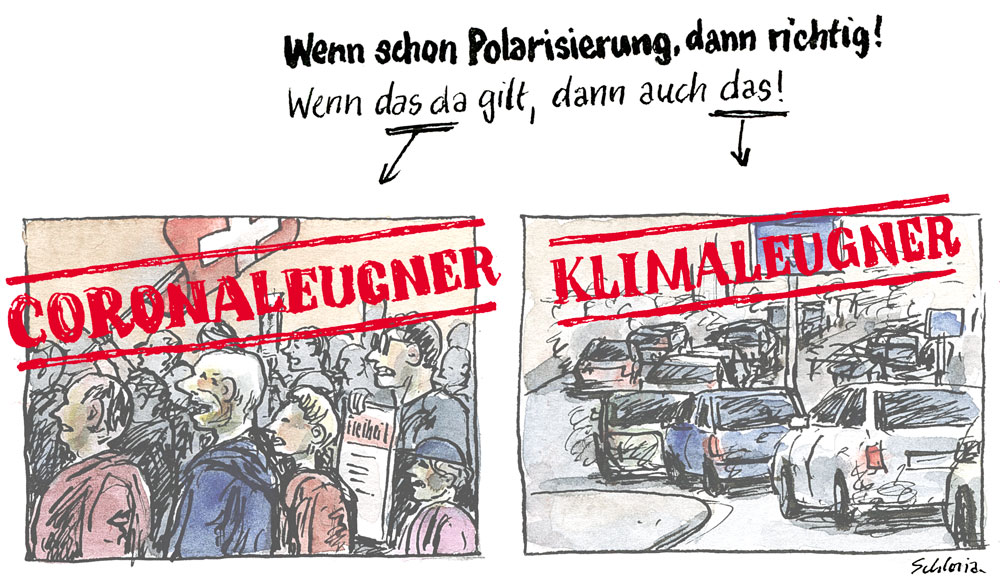 Cartoon Polarisierung