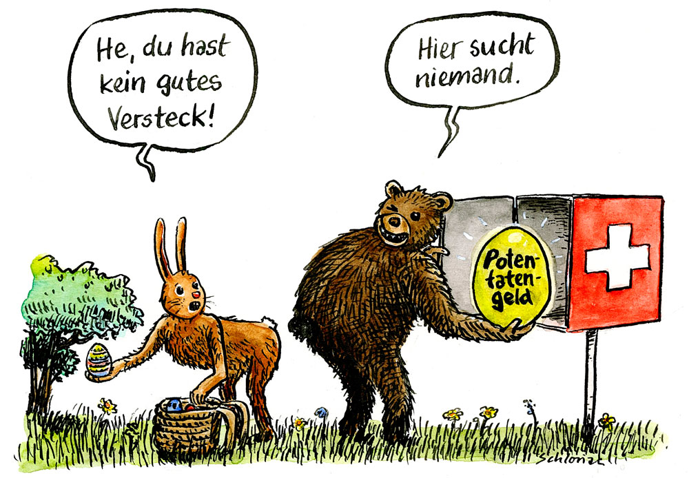 Cartoon: Gutes Versteck für Potentatengeld