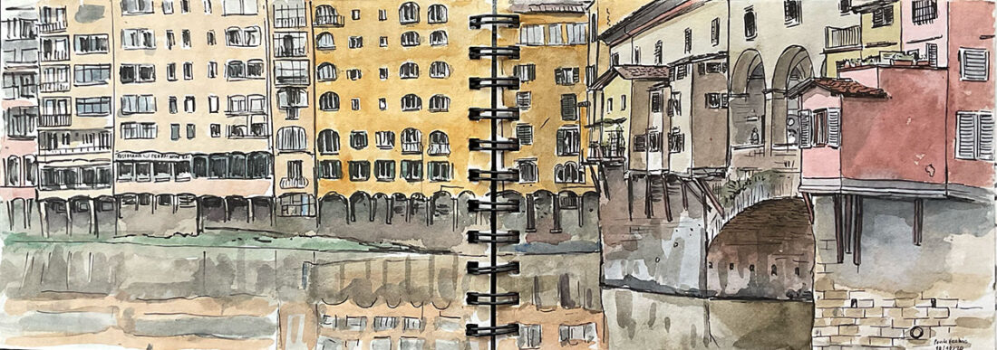 Skizzenbuch Florenz Ponte Vecchio